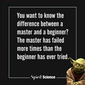 You want to know the difference between a master and a beginner? The master has failed more times than the beginner has ever tried.